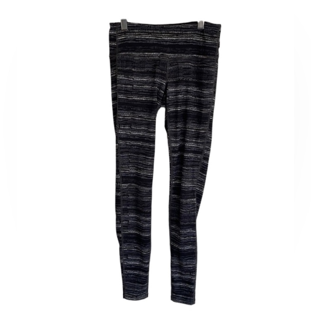 ATHLETA Gray/Black/White Stripped Leggings, Size XS